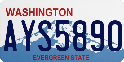 WA license plate AYS5890