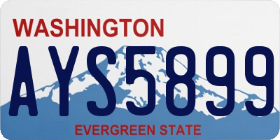 WA license plate AYS5899