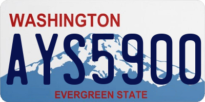 WA license plate AYS5900