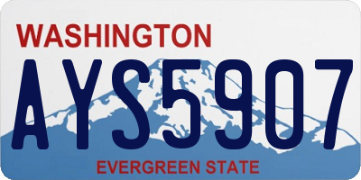 WA license plate AYS5907