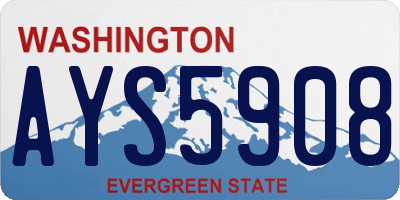 WA license plate AYS5908