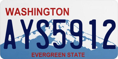 WA license plate AYS5912
