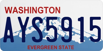 WA license plate AYS5915