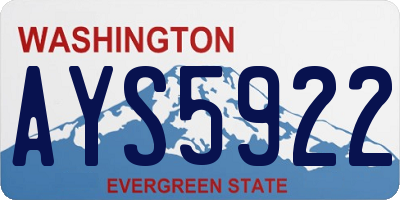 WA license plate AYS5922