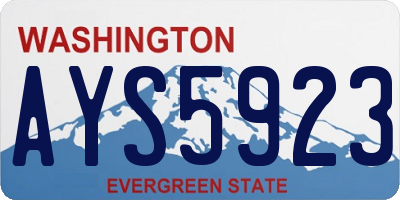 WA license plate AYS5923