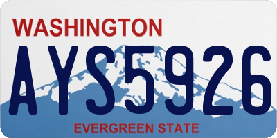 WA license plate AYS5926