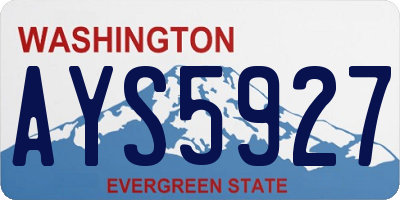 WA license plate AYS5927