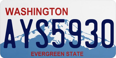 WA license plate AYS5930
