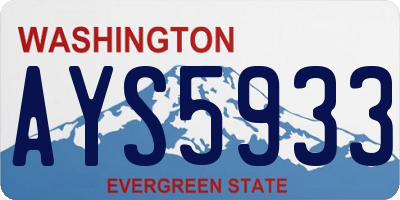 WA license plate AYS5933