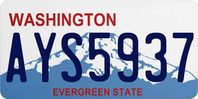 WA license plate AYS5937