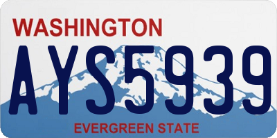 WA license plate AYS5939