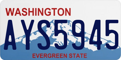 WA license plate AYS5945