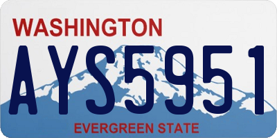 WA license plate AYS5951