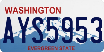 WA license plate AYS5953