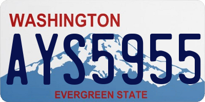 WA license plate AYS5955