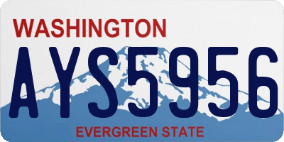 WA license plate AYS5956