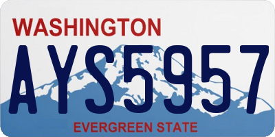 WA license plate AYS5957