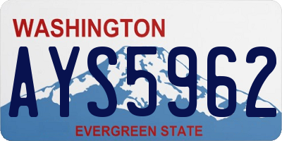 WA license plate AYS5962