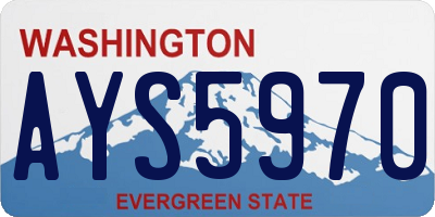 WA license plate AYS5970