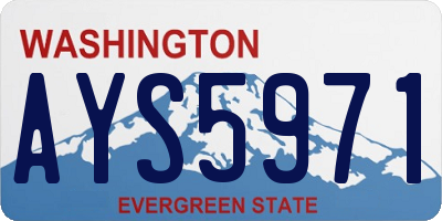 WA license plate AYS5971