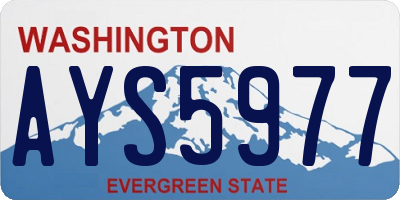 WA license plate AYS5977
