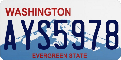 WA license plate AYS5978