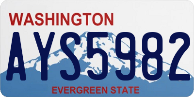 WA license plate AYS5982