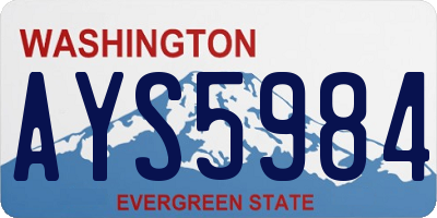 WA license plate AYS5984