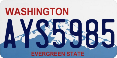 WA license plate AYS5985