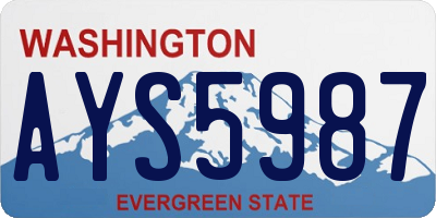 WA license plate AYS5987