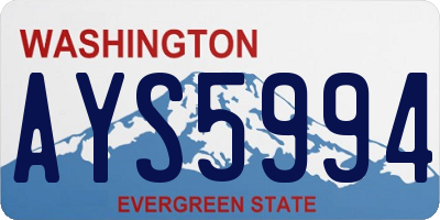 WA license plate AYS5994