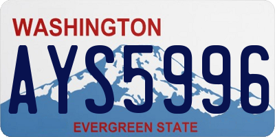 WA license plate AYS5996