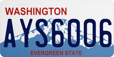 WA license plate AYS6006