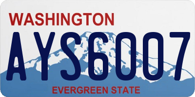 WA license plate AYS6007