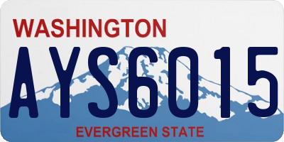 WA license plate AYS6015