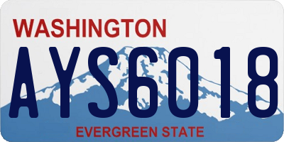 WA license plate AYS6018