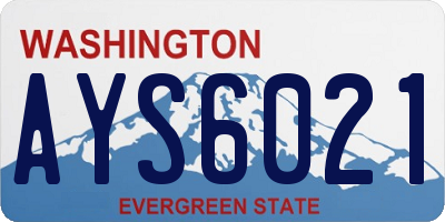 WA license plate AYS6021