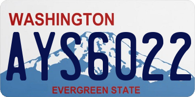 WA license plate AYS6022