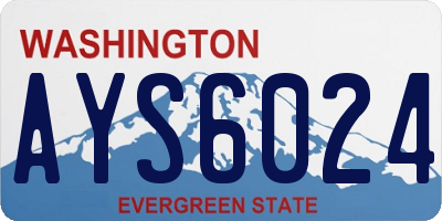 WA license plate AYS6024