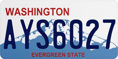 WA license plate AYS6027