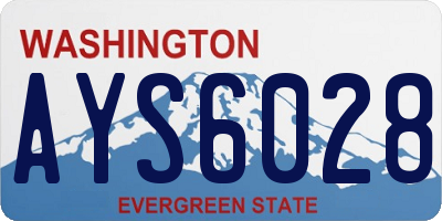 WA license plate AYS6028