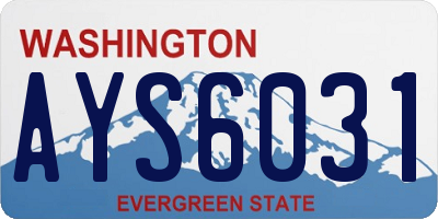 WA license plate AYS6031