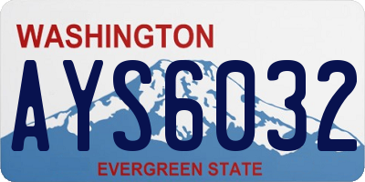 WA license plate AYS6032