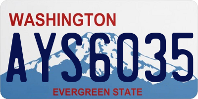 WA license plate AYS6035