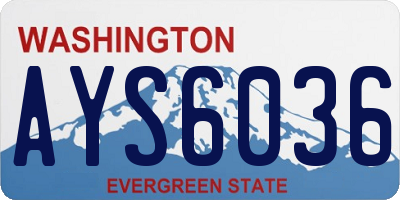 WA license plate AYS6036