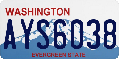 WA license plate AYS6038