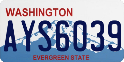 WA license plate AYS6039