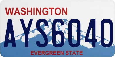 WA license plate AYS6040