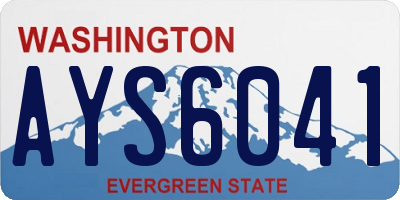 WA license plate AYS6041