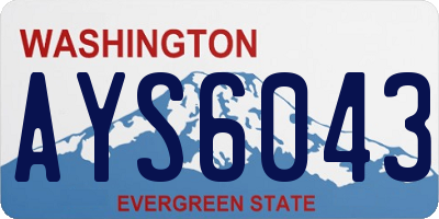 WA license plate AYS6043